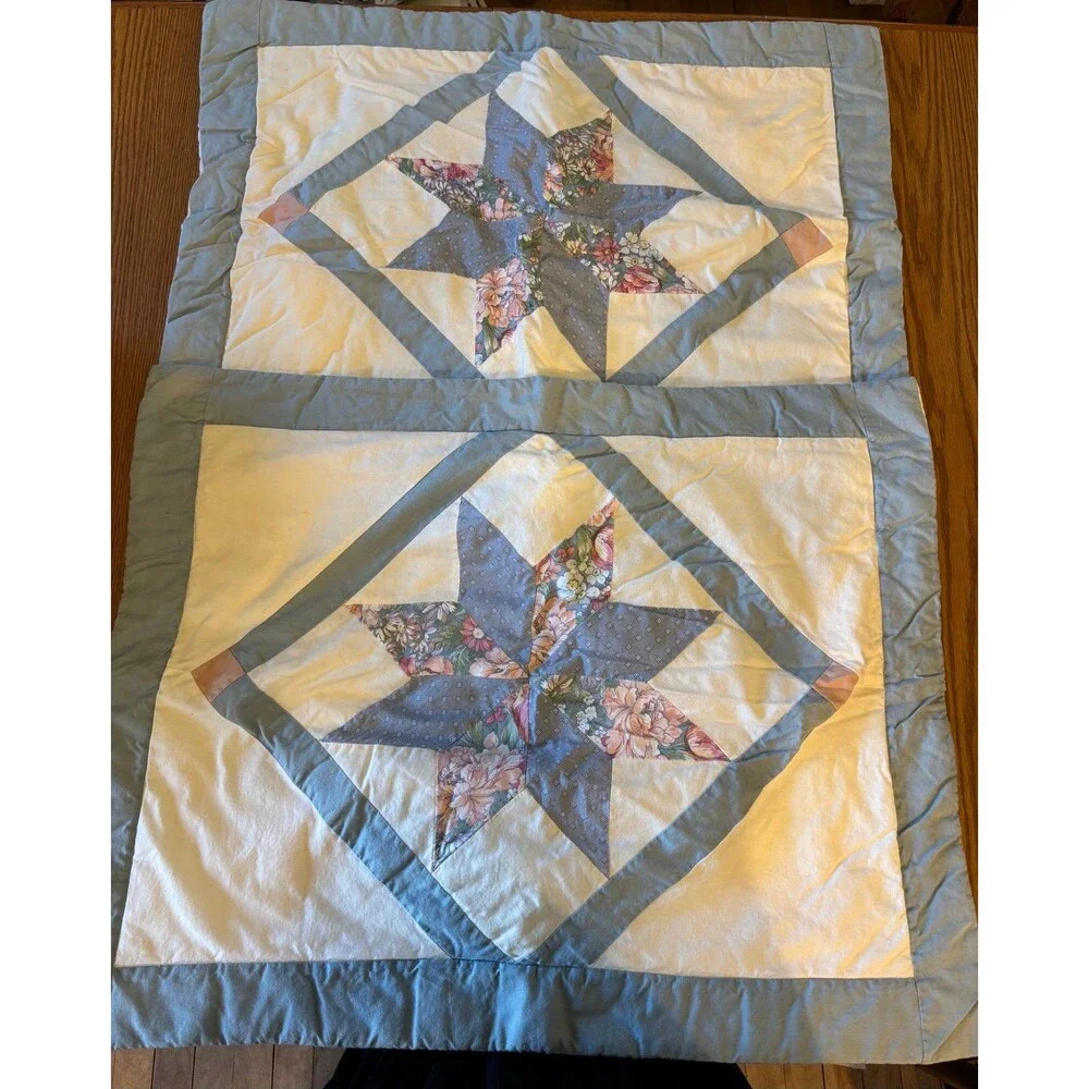 Lone Star quilt pillowcase sham set 2 standard vintage cottagecore farmhouse